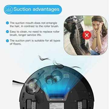 Lefant Saugroboter mit Wischfunktion Robot Staubsauger 2200Pa Saugleistung,Kompatibel Mit Alexa und Google Assistant Smart Navigation,Selbstaufladung Ideal für Tierhaare,Boden,Teppich -U180