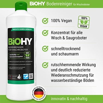 BiOHY Bodenreiniger für Wischroboter (2x1l Flasche) + Dosierer | Konzentrat für alle Wisch & Saugroboter mit Nass-Funktion | nachhaltig & ökologisch - 2