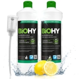 BiOHY Bodenreiniger für Wischroboter (2x1l Flasche) + Dosierer | Konzentrat für alle Wisch & Saugroboter mit Nass-Funktion | nachhaltig & ökologisch - 1