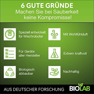 BIOLAB Bio Wischroboter Reinigungsmittel (1000 ml) Reiniger auch für Saugroboter mit Wischfunktion - Bodenreiniger Konzentrat - 7