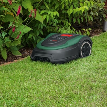 Bosch Home and Garden Rasenmäher Roboter Indego S+ 500 (mit 18V Akku und App-Funktion, Ladestation enthalten, Schnittbreite 19 cm, für Rasenflächen bis 500 m², im Karton), Schwarz, Grün - 7