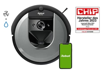 iRobot Roomba Combo i8 (i8176) Saug- und Wischroboter mit 2. Auffangbehälter mit Wischpad, Intelligente Katierung, Sprachassistenten kompatibel, WLAN, Individuelle Einstellung per App, Light Silver - 2