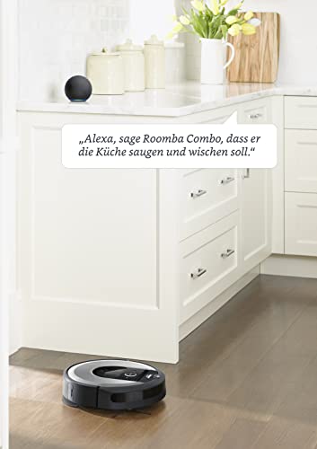 iRobot Roomba Combo i8 (i8176) Saug- und Wischroboter mit 2. Auffangbehälter mit Wischpad, Intelligente Katierung, Sprachassistenten kompatibel, WLAN, Individuelle Einstellung per App, Light Silver - 7