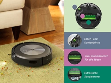 iRobot® Roomba® j7+ WLAN-fähiger Saugroboter mit automatischer Absaugstation, Kartierung und Zwei Gummibürsten für alle Böden -Objekterkennung und -vermeidung - Lernt und kartiert - 4