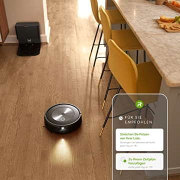 iRobot® Roomba® j7+ WLAN-fähiger Saugroboter mit automatischer Absaugstation, Kartierung und Zwei Gummibürsten für alle Böden -Objekterkennung und -vermeidung - Lernt und kartiert - 7