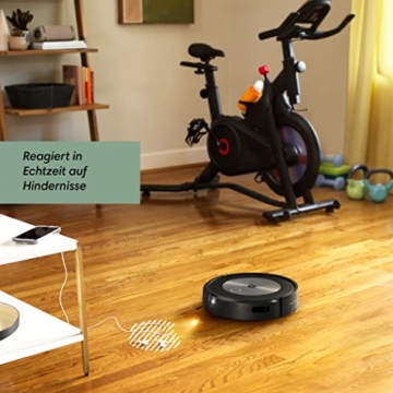 iRobot® Roomba® j7+ WLAN-fähiger Saugroboter mit automatischer Absaugstation, Kartierung und Zwei Gummibürsten für alle Böden -Objekterkennung und -vermeidung - Lernt und kartiert - 8
